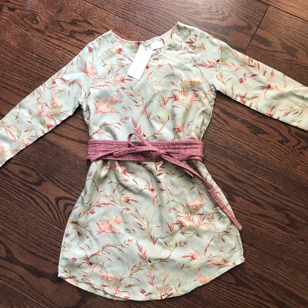 NWT Violeta little girls floral dress size 6 &belt